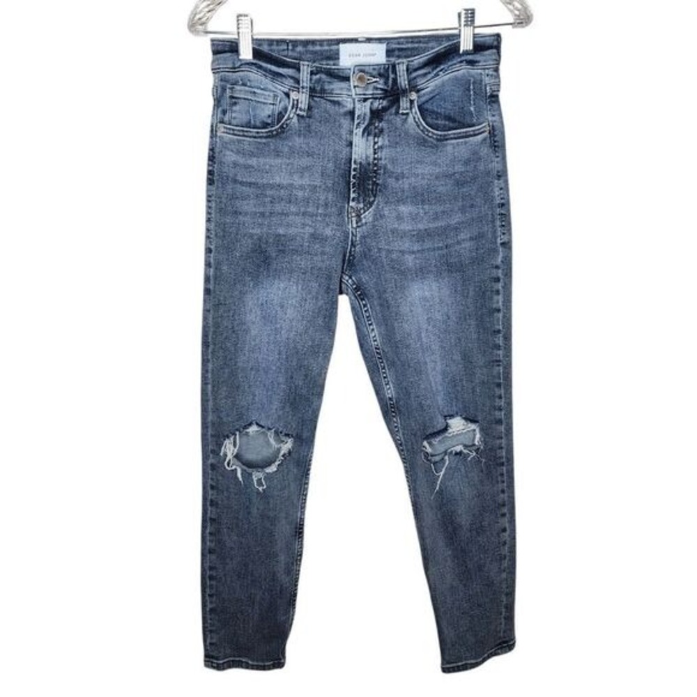 Dear John West Fairfax Mid Rise Cropped Mom Straight Leg Jeans‎ Distressed 27